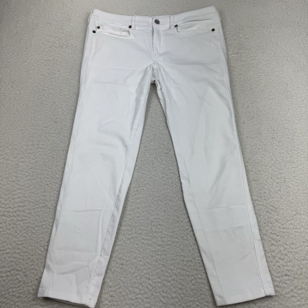 St. John Womens Jennifer Skinny‎ Leg Jeans White Cotton Size 8